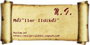 Müller Ildikó névjegykártya